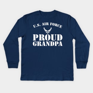 Best Gift for Army - Proud U.S. Air Force Grandpa Kids Long Sleeve T-Shirt
